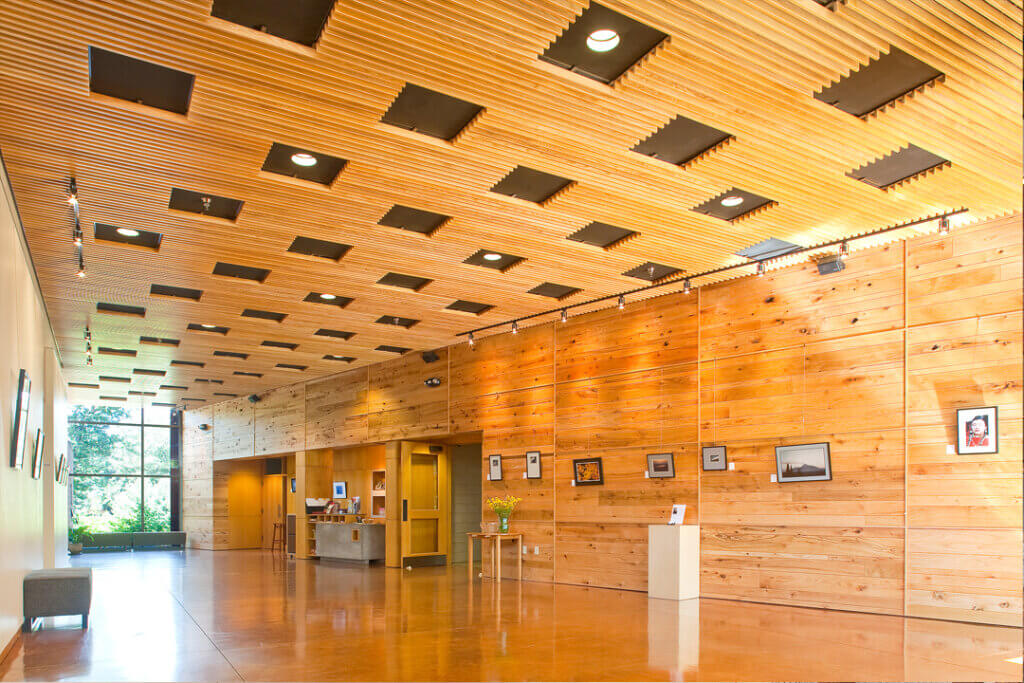inside the wooden Atrium