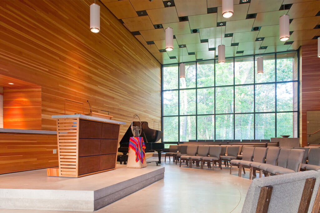 inside the Sanctuary showing the large windows