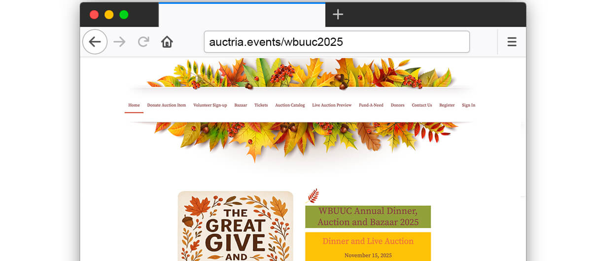 2025 Give and Gather Auction website