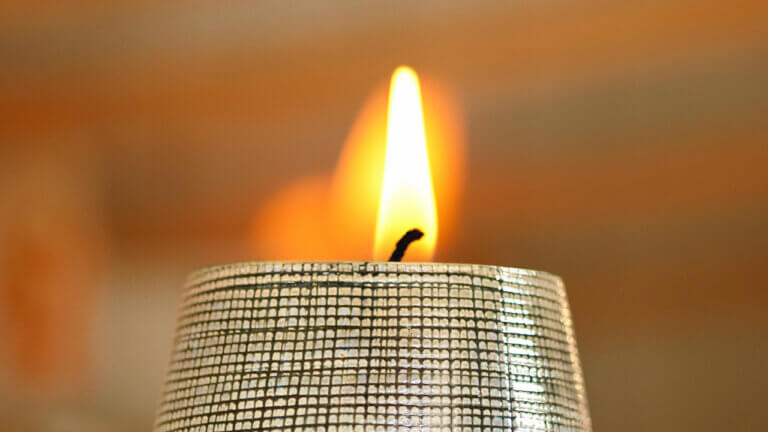 candle lit with blurred background