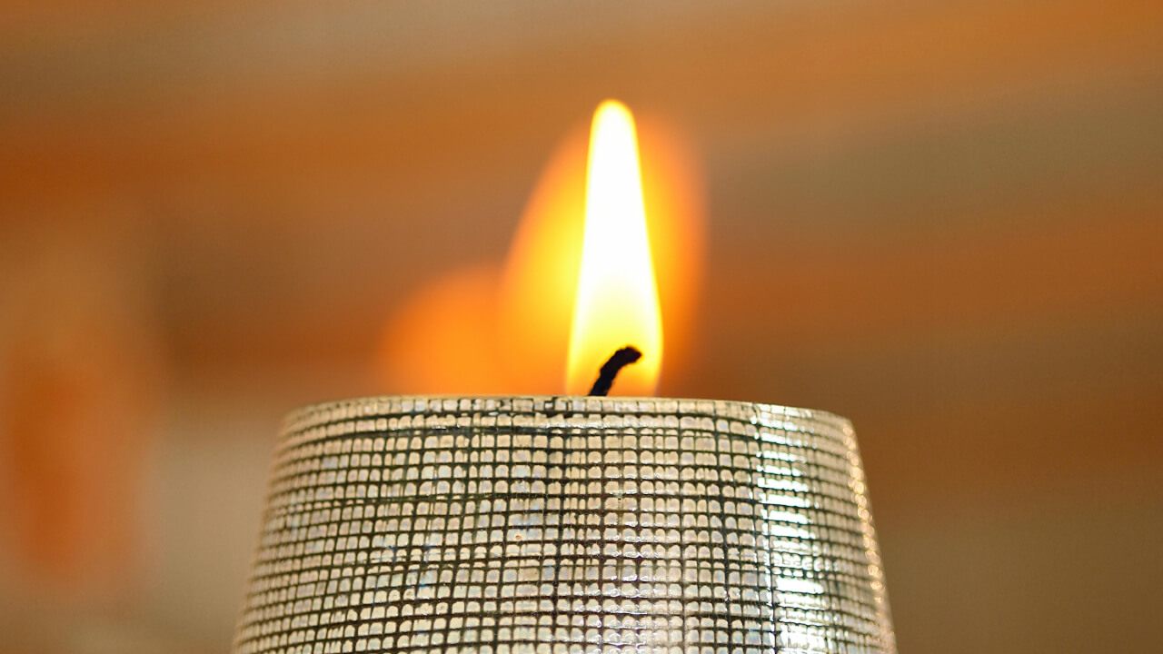 candle lit with blurred background