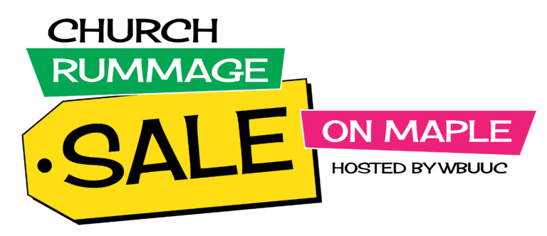 church rummage sale on maple hosted by WBUUC