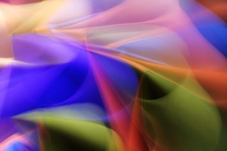 Colorful abstract light painting showcasing dynamic shapes and vibrant hues.